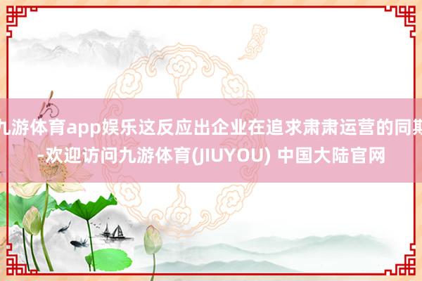 九游体育app娱乐这反应出企业在追求肃肃运营的同期-欢迎访问九游体育(JIUYOU) 中国大陆官网