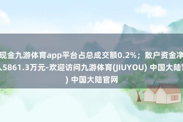 现金九游体育app平台占总成交额0.2%;散户资金净流入5861.3万元-欢迎访问九游体育(JIUYOU) 中国大陆官网